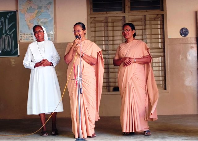 Addressing the morning assembly