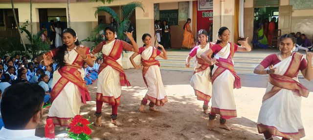 A folk dance performed on the school ground