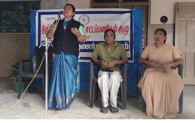 A guest speaker addressing the school