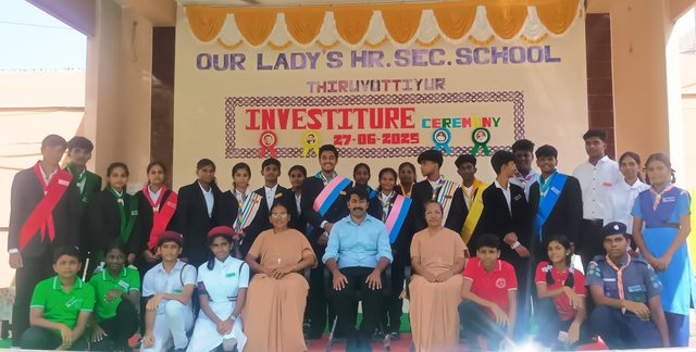 Student leaders and staff after the investiture