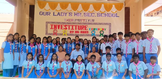 The junior school at the Investiture Ceremony