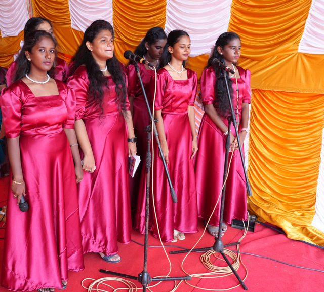 Singing at the sports meet